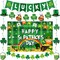 St Patricks Day Decorations, St. Patrick's Day Decor Banner Photography Backdrop Hanging Swirls Shamrock Ornament Decorations for Irish Saint Patricks Day Party Accessories